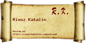 Riesz Katalin névjegykártya